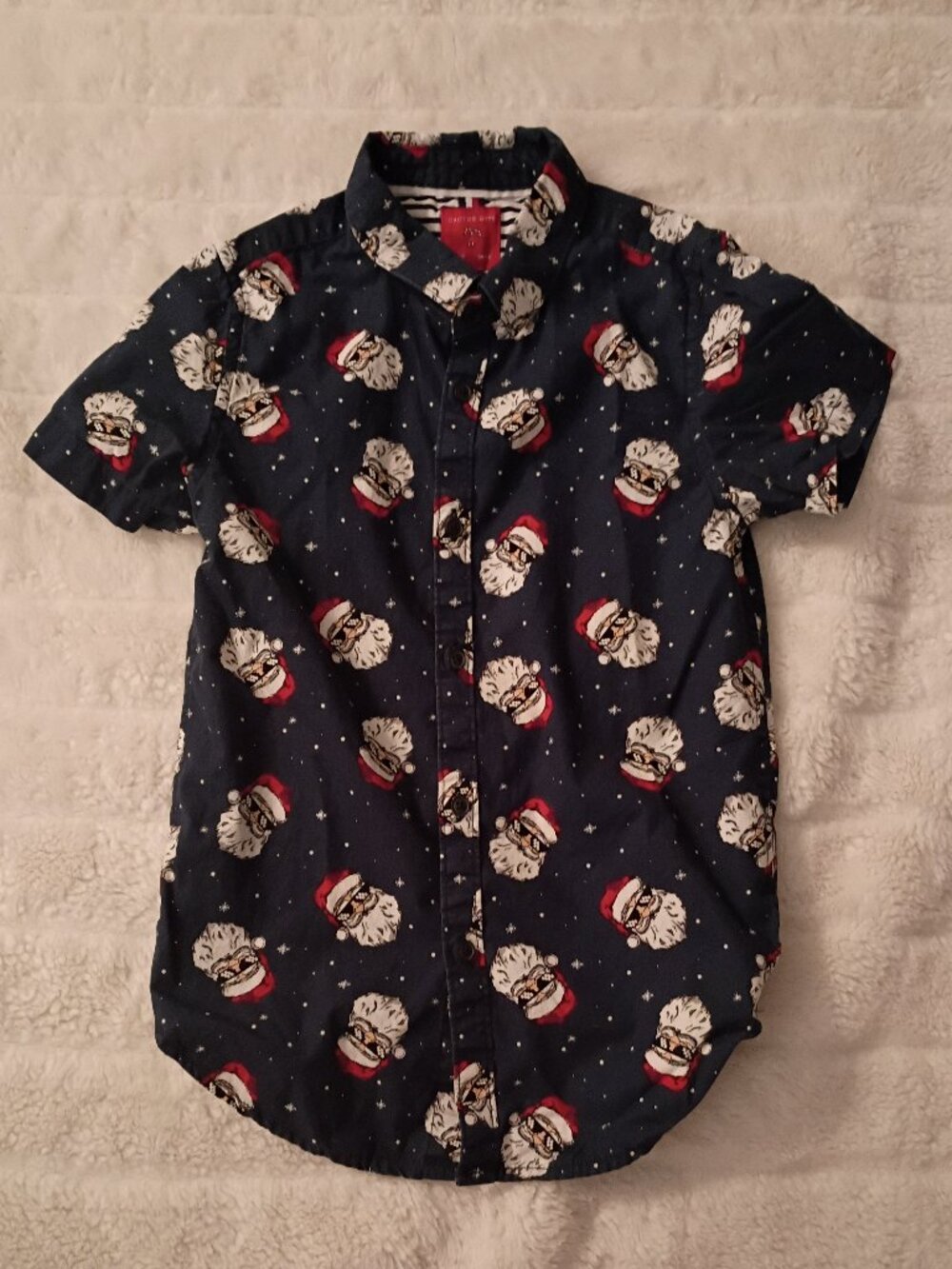 Cactus Boys Santa Button Up Shirt